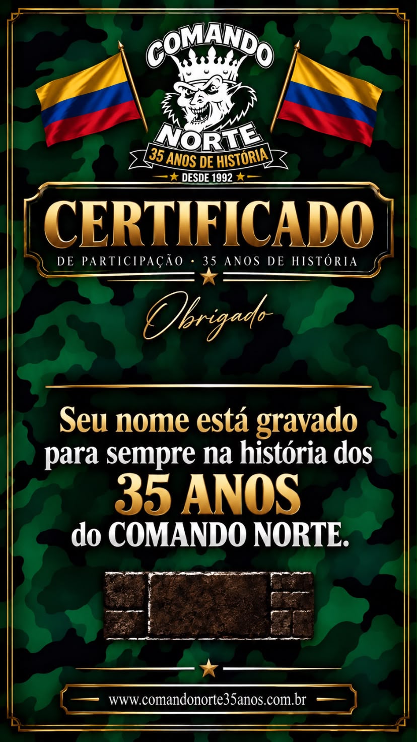 Certificado de participação dos 35 anos
